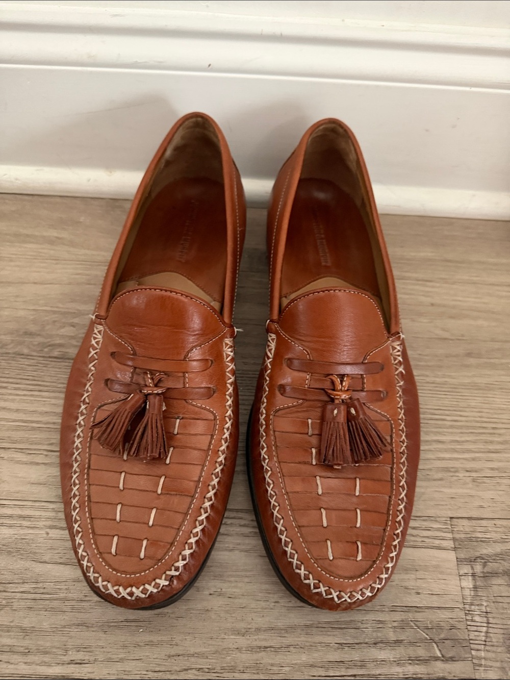 Johnston & Murphy Sheepskin Leather Tassel Loafers Men's Size 11